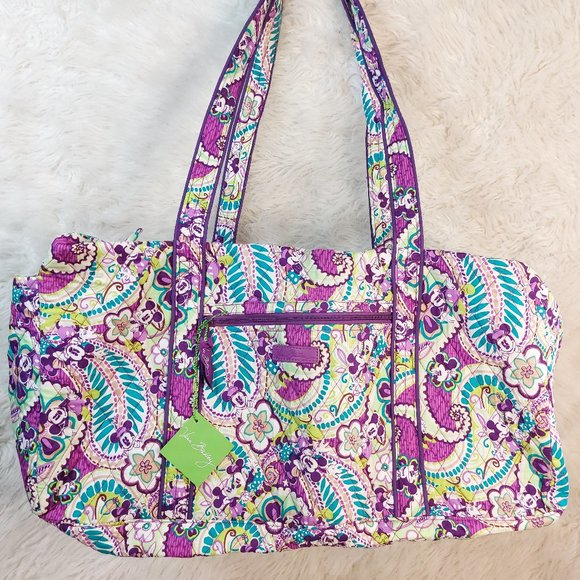 Vera Bradley Disney Parks Plums Up Mickey Large Duffle Purple Weekend/Tr… - Picture 2 of 11